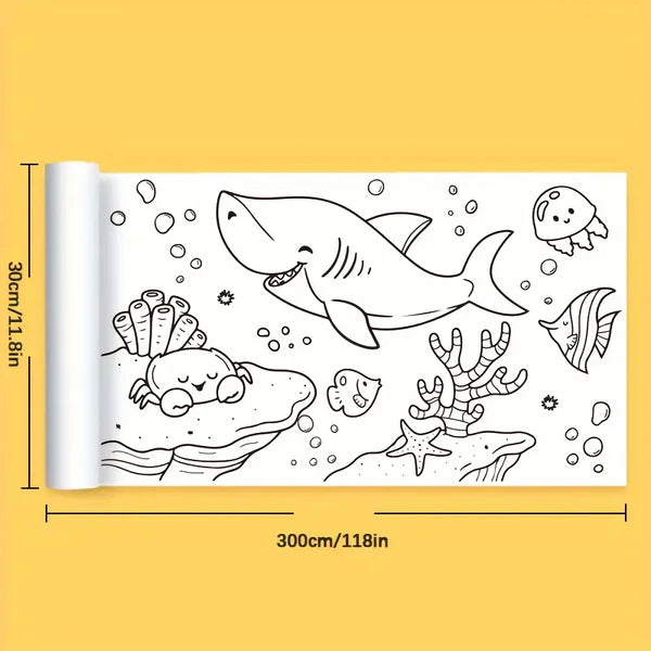 Reusable Doodle Art Roll - (Jungle Theme 2 meters)